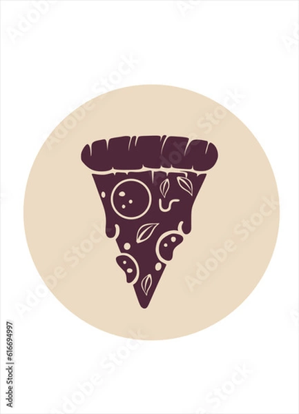 Fototapeta Simple pizza logo icon for your restaurant