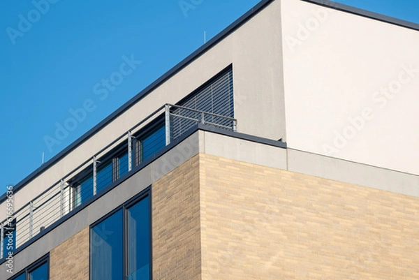 Fototapeta partial section of a modern residential building