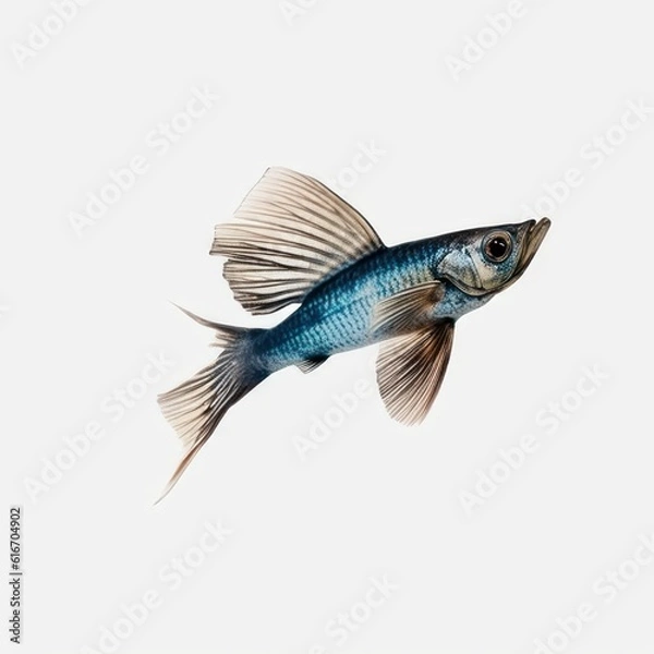 Fototapeta Flying fish Water Animal. Isolated on White Background. Generative AI.