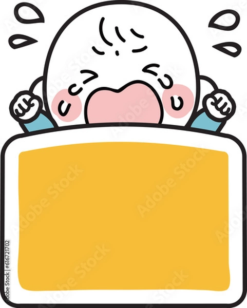 Obraz 泣いて寝れない赤ちゃんのイラスト