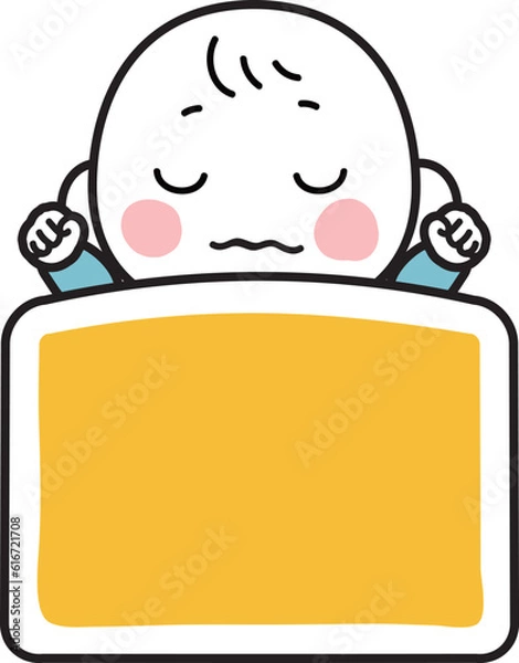 Obraz 眠る赤ちゃんのイラスト