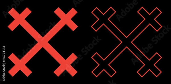 Obraz black and white cross slavic symbol on the black background 