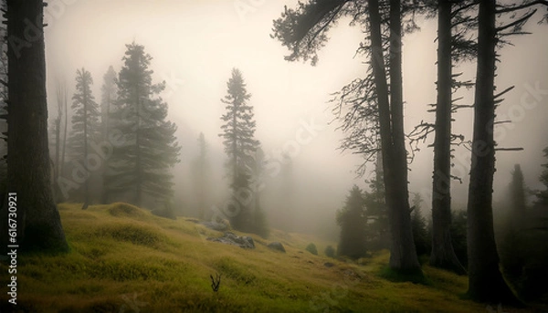 Fototapeta dark forest landscape