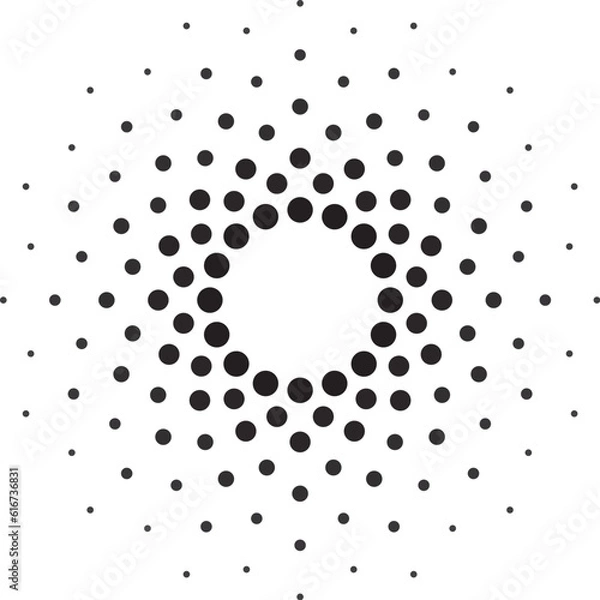 Obraz Circular black dots set