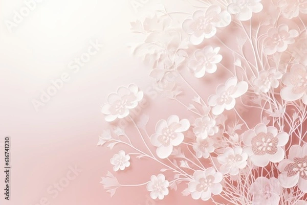 Fototapeta White Lace Pattern on Pastel Background