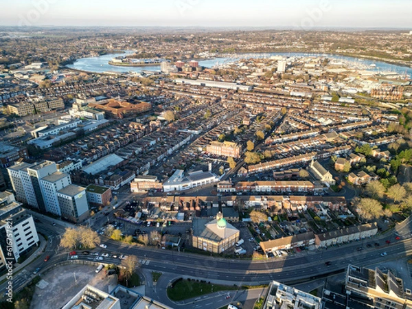 Obraz Southampton Aerial View, Drone view shot with Dji Mini 3 Pro