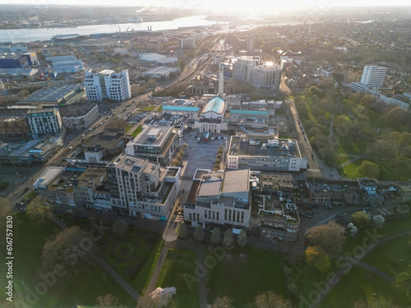 Obraz Southampton Aerial View, Drone view shot with Dji Mini 3 Pro
