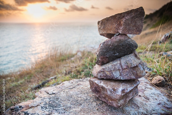 Fototapeta Stacking stones in vertical format