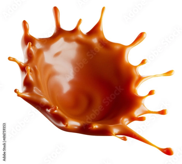 Obraz milk chocolate splash. Isolated on background. Melting chocolate. 3d illustration. design element. 