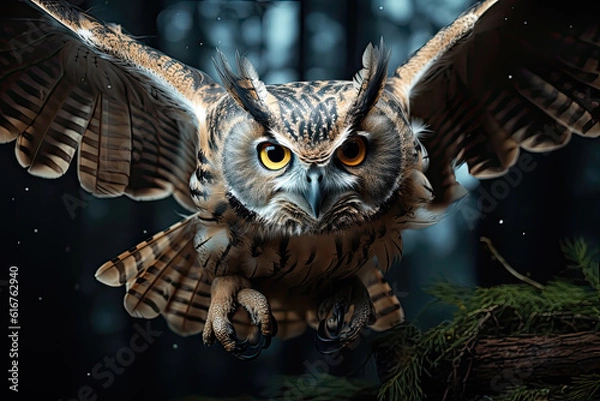 Obraz Owl deadly eyes, Generative AI
