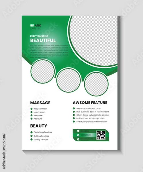 Obraz A4 Spa flyer template design
