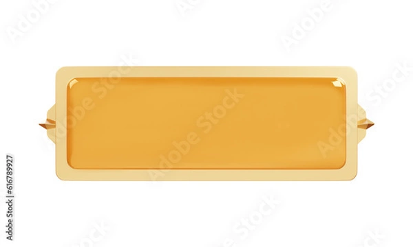 Obraz Golden button 3d rendering illustration