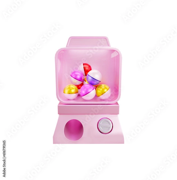 Obraz Pink gashapon balls machine 3d rendering illustration