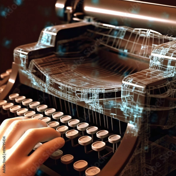 Obraz Artificial intelligence can write texts for you,. concept and idea. Content created using generative artificial intelligence tools.