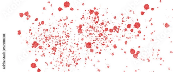 Fototapeta Red paint splashes on transparent background clip art grunge splash splatters