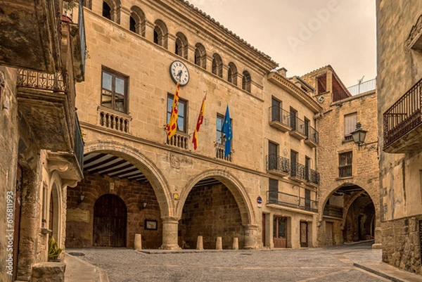 Obraz Calaceite village.Town Hall and historic center located in Teruel province, in the region of matarraña, Aragon community, Spain