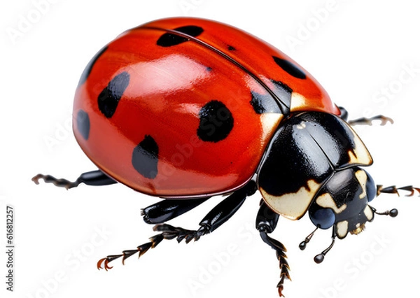Fototapeta  ladybird isolated on the transparent background PNG. AI generative.