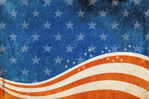 Obraz Grunge American flag background with room for copy space.