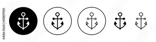 Fototapeta Anchor icon set for web and mobile app. Anchor sign and symbol. Anchor marine icon.
