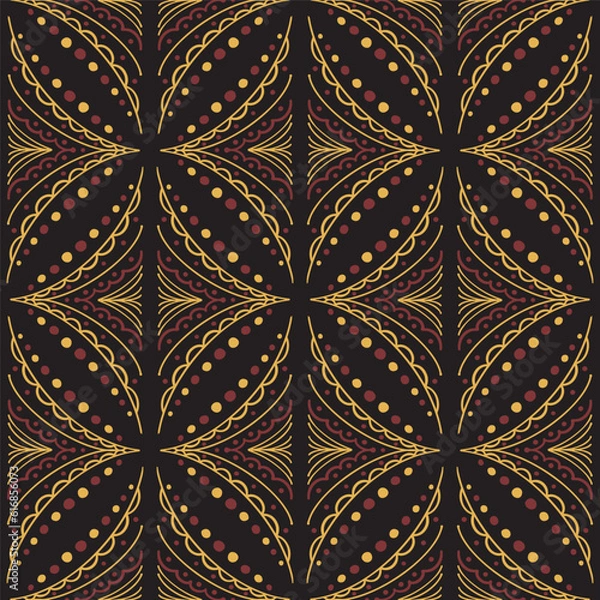 Obraz Vintage arabic pattern on black background