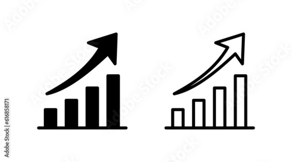 Obraz Growing graph Icon vector. Chart icon. Graph Icon