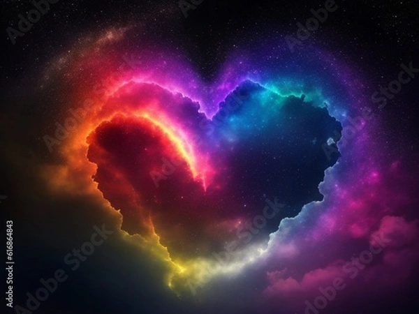 Fototapeta pride heart in the sky, Generative Ai