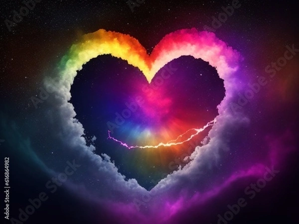 Obraz pride heart in the sky, Generative Ai