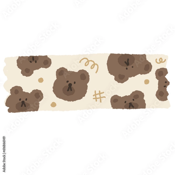 Obraz minimal bear tape doodle