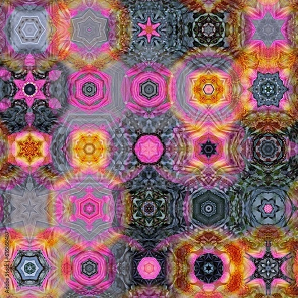 Fototapeta Abstract floral pattern background in pink