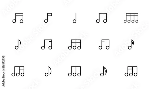 Obraz 音符のアイコンセット/音楽/音/イラスト/ベクター