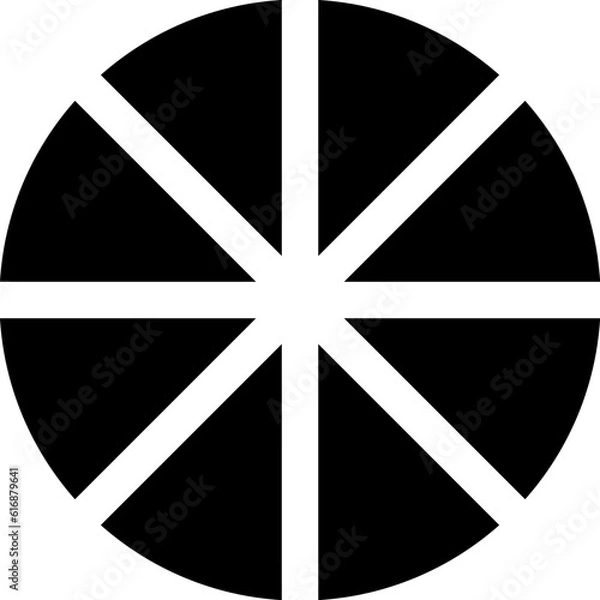 Fototapeta Black Pie charts icon. Circle flat diagram. Infographic simple elements. Vector