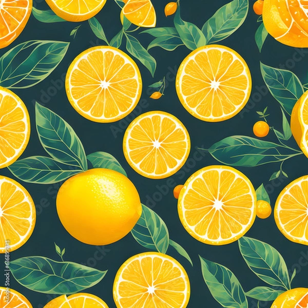 Fototapeta seamless pattern with lemons