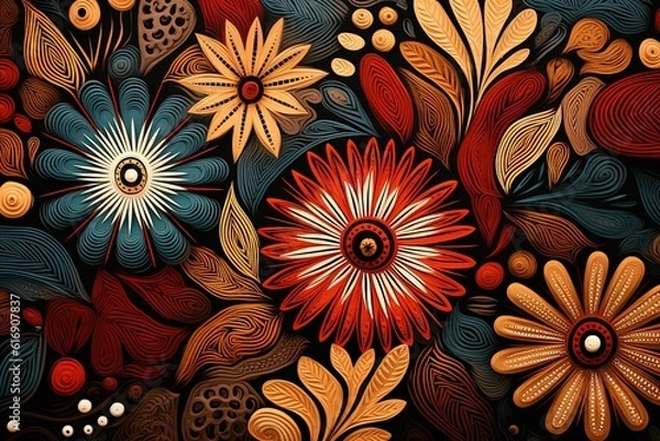 Fototapeta Warm Earthy Boho Pattern Background