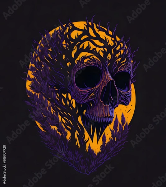 Obraz halloween skull