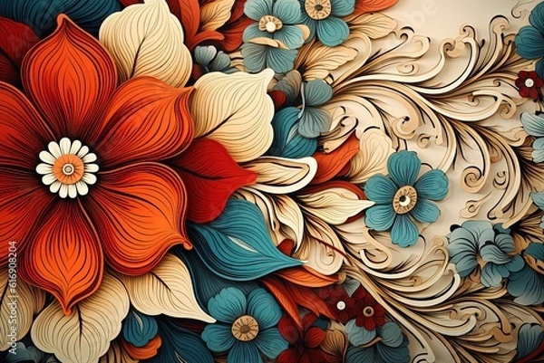 Fototapeta Warm Earthy Boho Pattern Background
