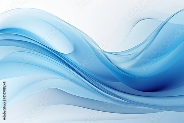 Fototapeta Blue Wave Border Abstract Vector Background