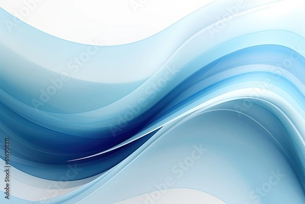 Fototapeta Blue Wave Border Abstract Vector Background