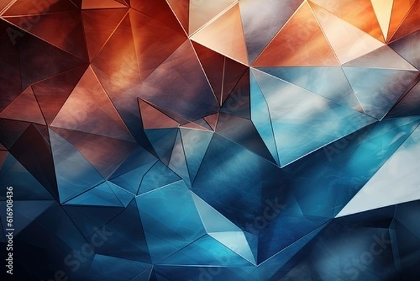 Fototapeta Metallic Low-Poly Abstract Background