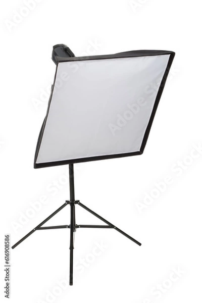 Obraz studio flash with soft-box isolated on a white background
