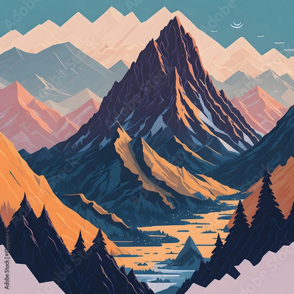 Fototapeta landscape with mountains