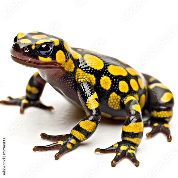 Obraz A vibrant Fire Salamander (Salamandra salamandra) in a striking pose.