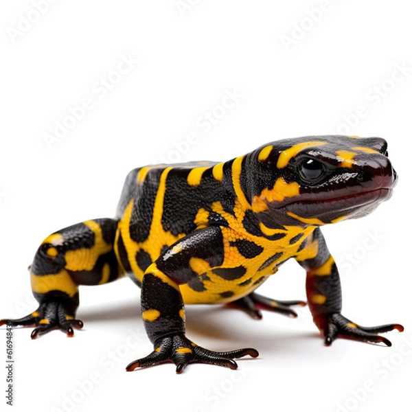 Obraz A vibrant Fire Salamander (Salamandra salamandra) in a striking pose.