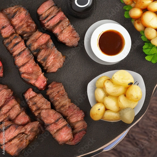 Obraz barbecue grilled beef matambre generative ai