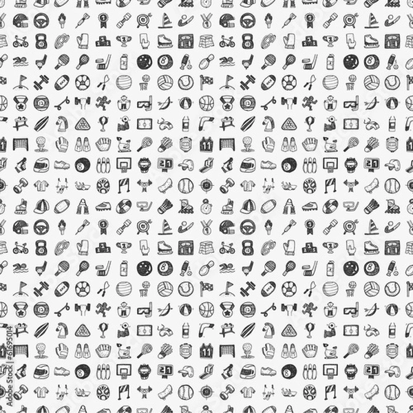 Obraz seamless doodle sport pattern