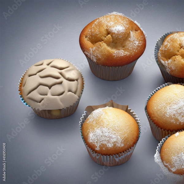 Obraz muffins on a plate generative ai