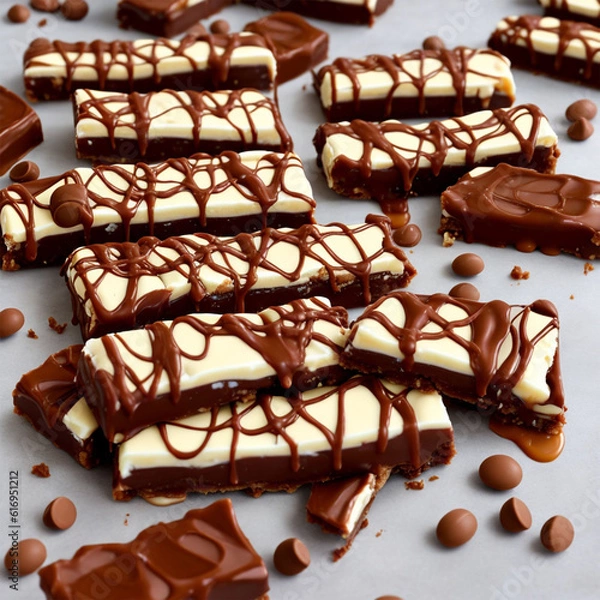 Fototapeta chocolate cake with nuts generative ai
