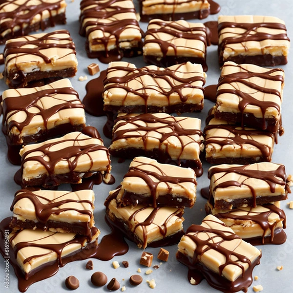 Obraz stack of chocolate cookies generative ai