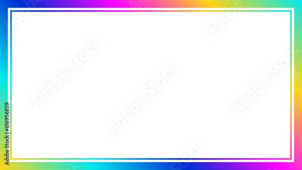 Fototapeta Gradient rainbow frame transparent