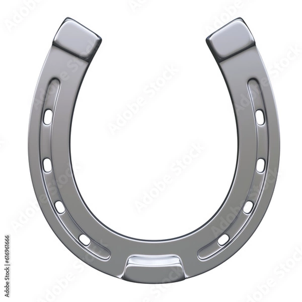 Obraz Horseshoe on white background 3d rendering