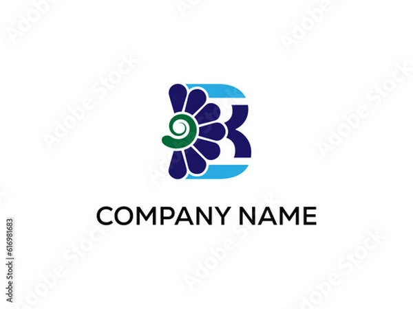 Fototapeta B letter Modern abstract Creative digital animal logo. vector illustration logo. modern style  logo in shape a template Mode flat.